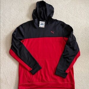 Puma Men's Bold Red and Black Hoodie
